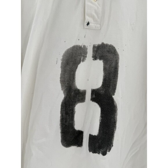 Polo Ralph Lauren White Polo 8 on Front and Sleeve Size XXLARGE Excellent UC - Picture 2 of 12
